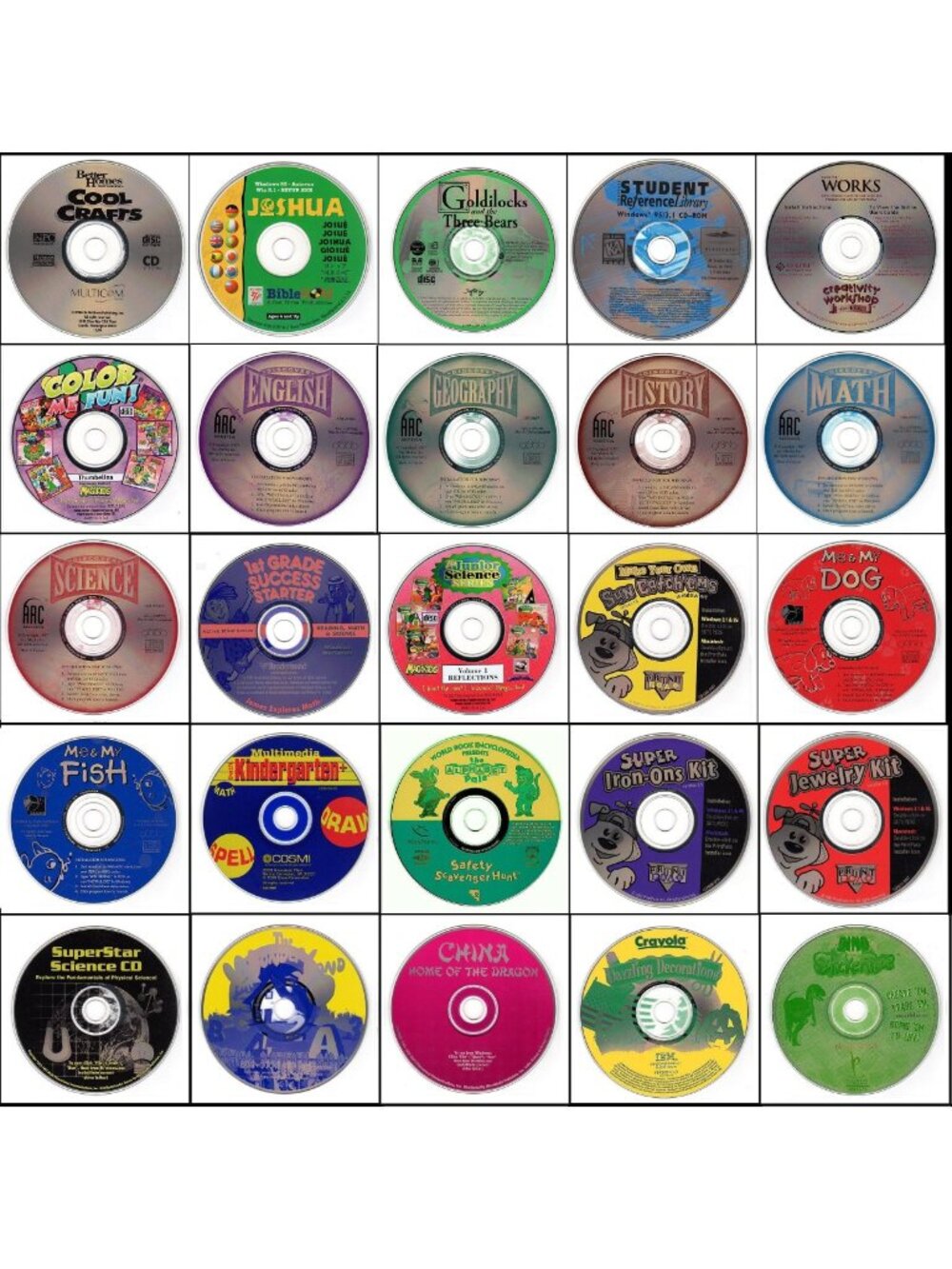 25 CD-ROM Kids Lot #4 (1996-1998) Vintage NEW or Like NEW CD's in Sleeves